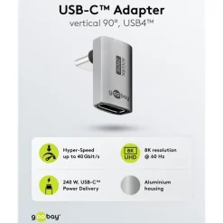 USB-C-adapter 90° vinklad med USB4-stöd