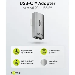 USB-C-vinkeladapter 90° med USB4-stöd