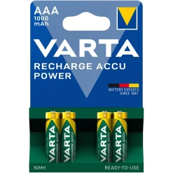 Varta Laddningsbara AAA-batterier 1000 mAh 4-pack