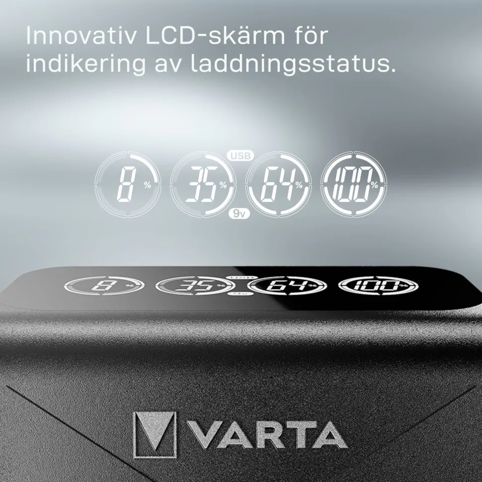 Varta LCD Plug Charger+ Batteriladdare