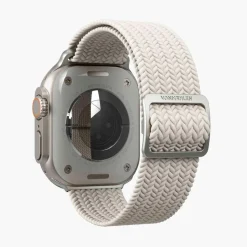 Vonmählen Woven Loop flätat armband till Apple Watch 44/45/46/49 mm Cream