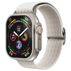 Vonmählen Woven Loop flätat armband till Apple Watch 40/41/42 mm Cream