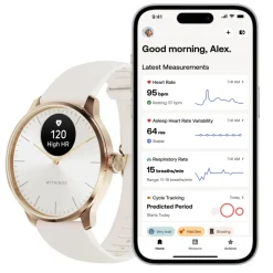 Withings Scanwatch Light Smartklocka med klassisk urtavla 37 mm Rose Gold