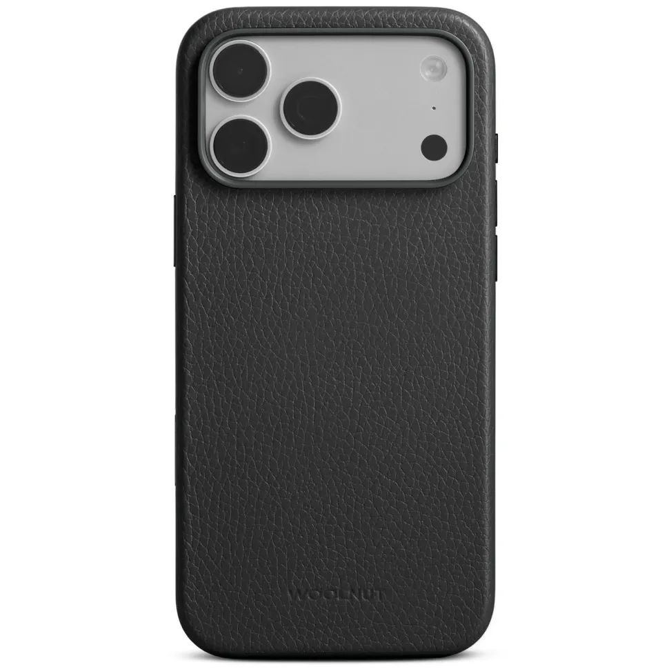 WOOLNUT Läderfodral för iPhone 17 Pro Max Svart