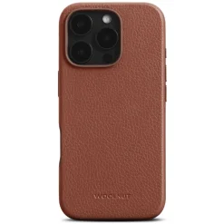 WOOLNUT Läderfodral för iPhone 16 Pro Cognac