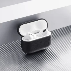 WOOLNUT Skal i läder till AirPods Pro 3-laddfodral Svart