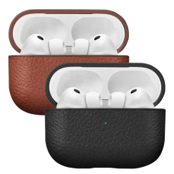 WOOLNUT Skal i läder till AirPods Pro 3-laddfodral Svart
