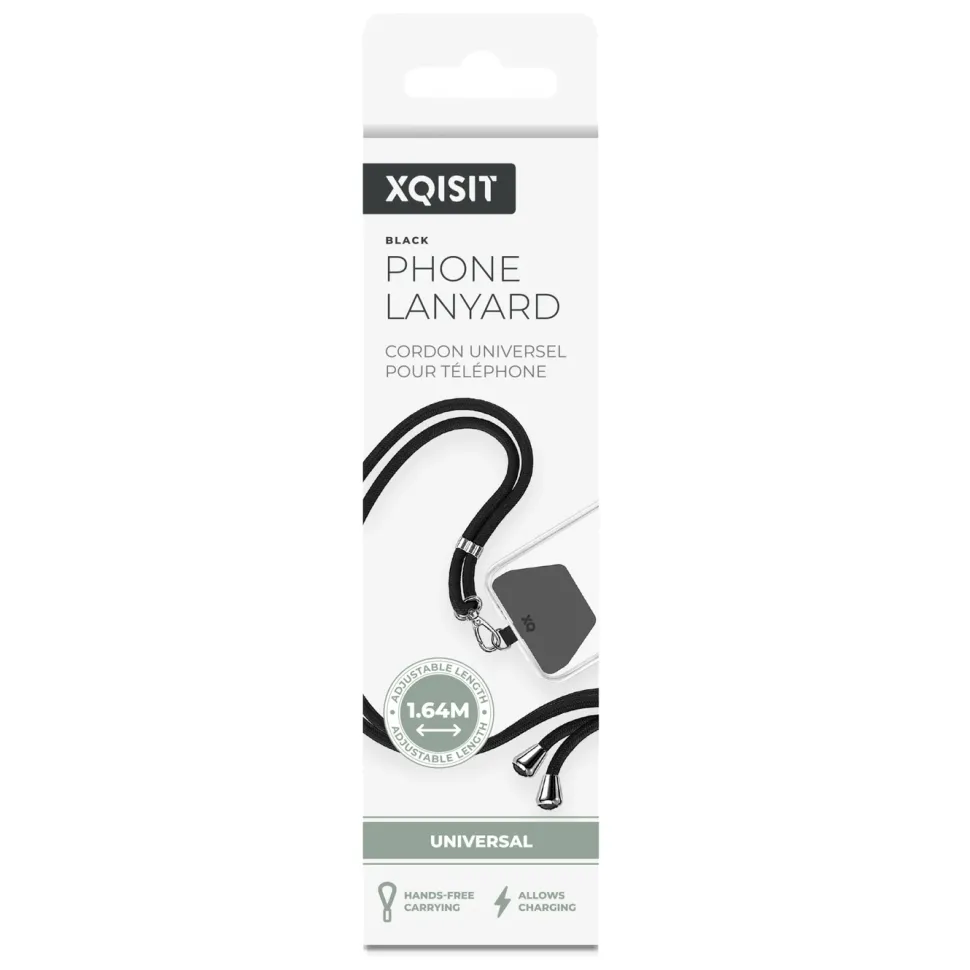 Xqisit Phone Strap Universal mobilrem för mobilskal Svart